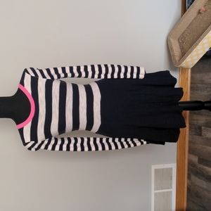 Express Navy and White Sweater Dress